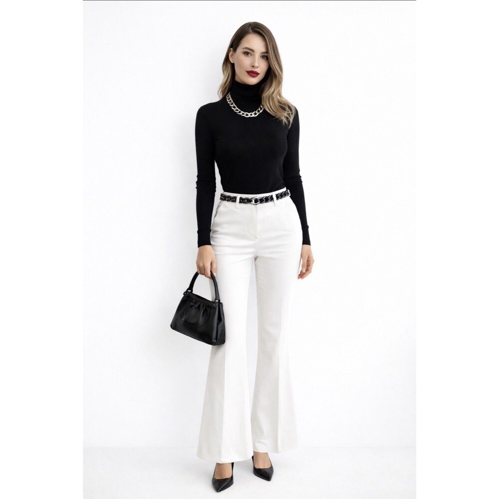 Michael Kors Women SZ 6 Gramercy Fit Flared Dress Chinos Pants Office Preppy
